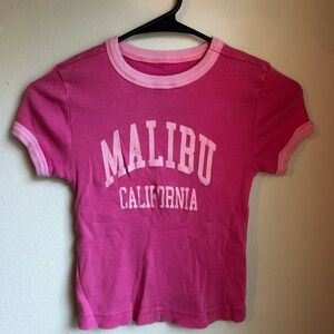 Malibu California Pink Crop Top